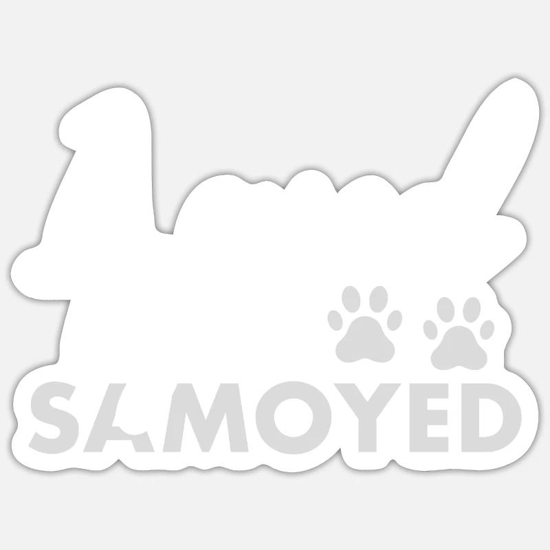 Loved By A Samoyed - Sticker size S (10 x 10 cm) - white matte