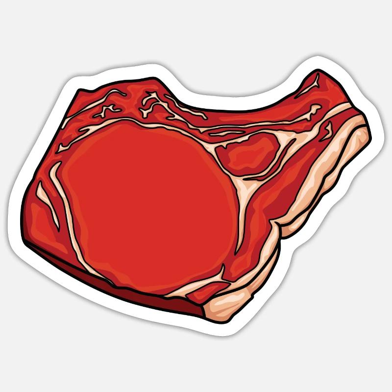 Steak Drawing - Sticker size S (10 x 10 cm) - white matte