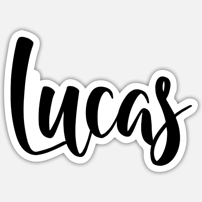 Nom - Lucas - Sticker taille S (10 x 10 cm) - blanc mat