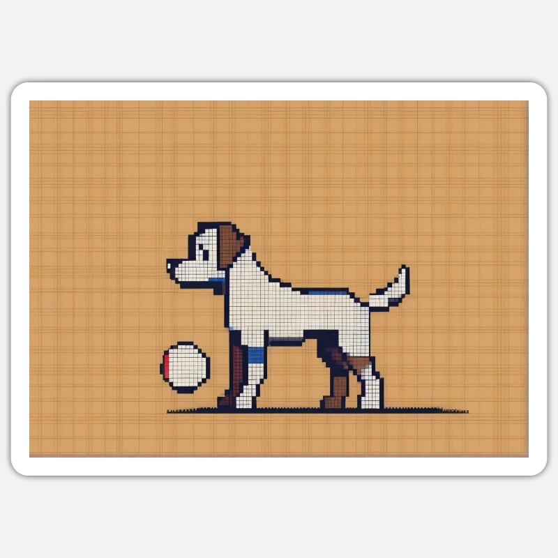 Pixel dog Sticker size S (10 x 10 cm)