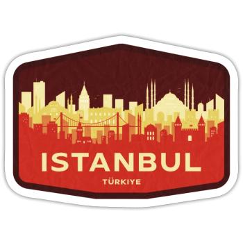 Istanbul Skyline - Sticker Größe S (10 x 10 cm) - Mattweiß - Vorne
