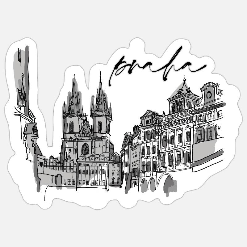 Prag Sticker Größe S (10 x 10 cm)