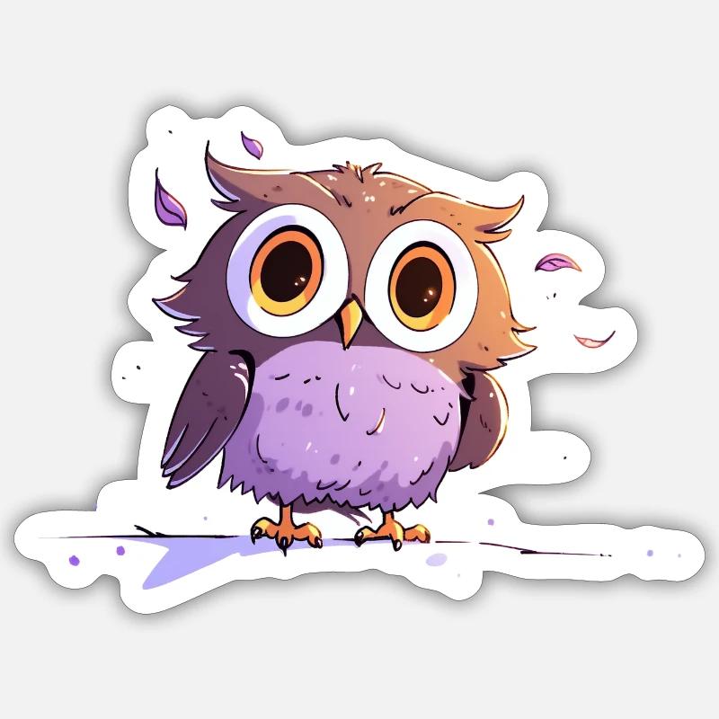 Überraschte Eule - Sticker Größe S (10 x 10 cm) - Mattweiß