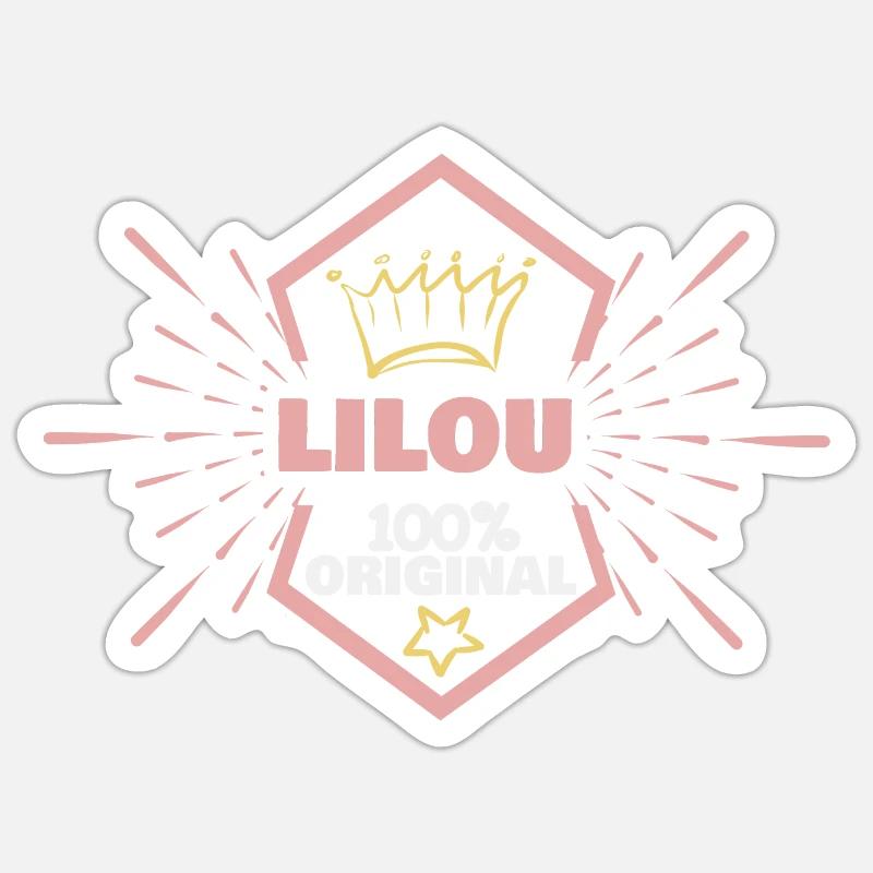 Lilou - Sticker taille S (10 x 10 cm) - blanc mat