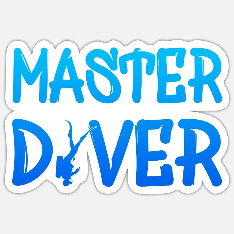 Master Diver - Sticker Größe S (10 x 10 cm) - Mattweiß