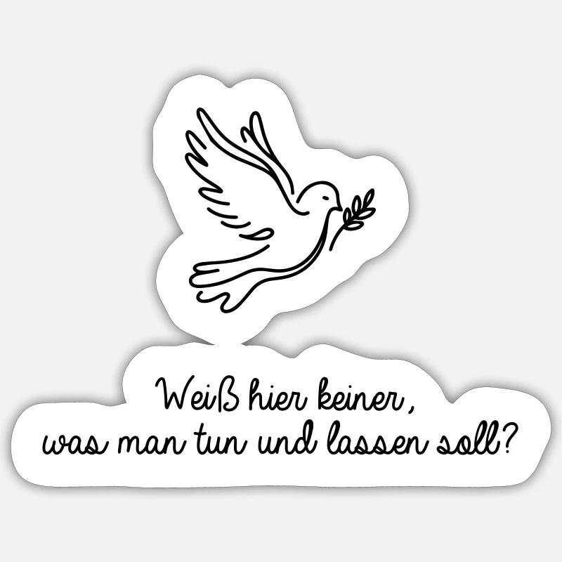 Friedensbotschaft - Sticker Größe S (10 x 10 cm) - Mattweiß