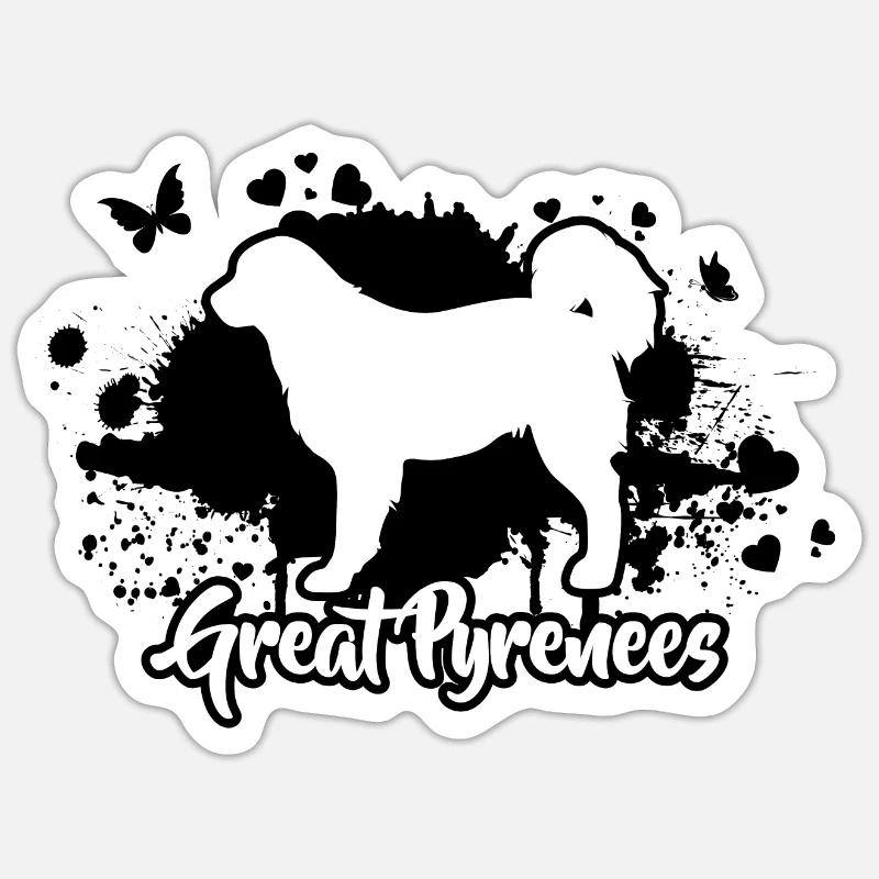 Great Pyrenees Hunde Hunderasse Wilsigns Sticker Größe S (10 x 10 cm)