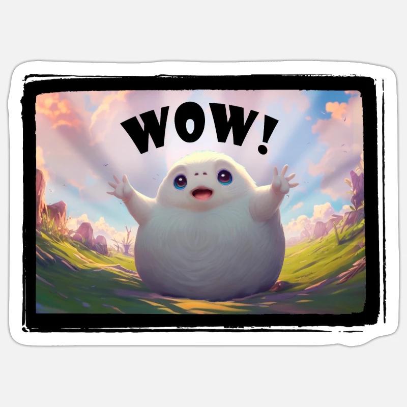 WOW! - Sticker size S (10 x 10 cm) - white matte