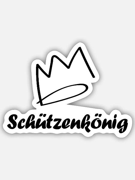 Schützenkönig - Sticker Größe S (10 x 10 cm) - Mattweiß