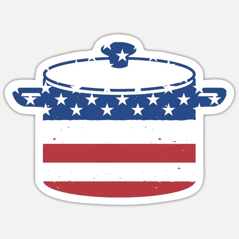 Cuisinez-nous Flag Cooking Sticker taille S (10 x 10 cm)