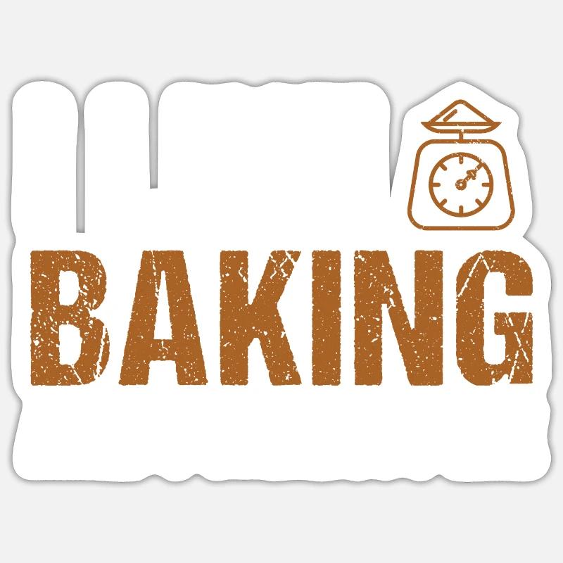 Baker I Like Baking - Sticker size S (10 x 10 cm) - white matte