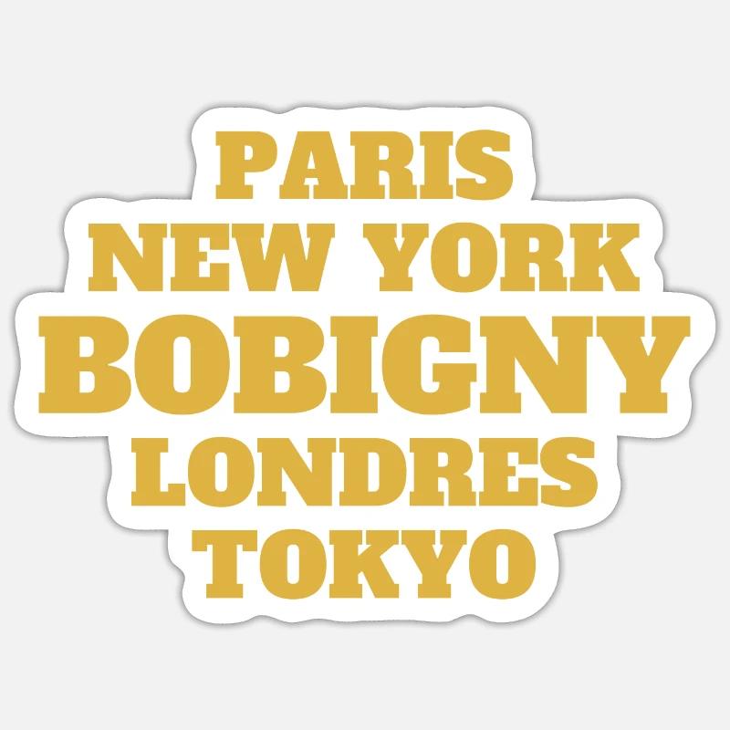 Bobigny - Unique streets, unique style. - Sticker taille S (10 x 10 cm) - blanc mat