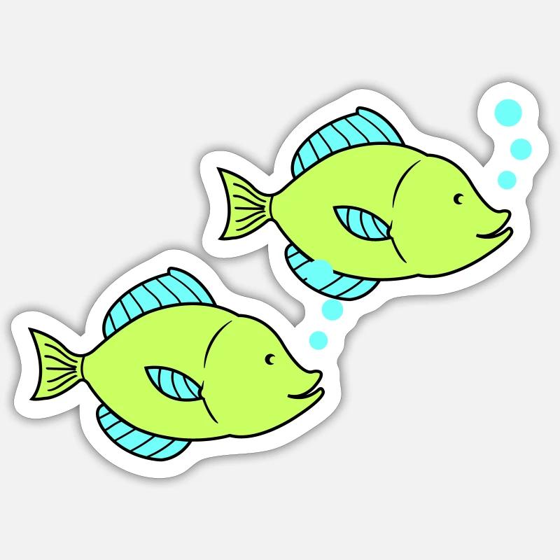 fische comic 2 Sticker Größe S (10 x 10 cm)