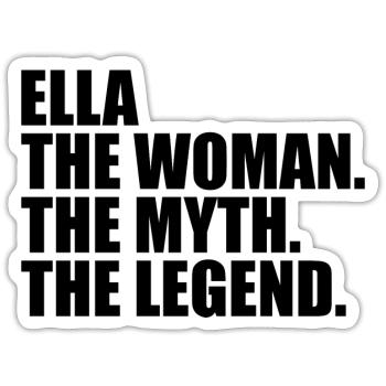 Woman Mythos Legende Name Ella - Sticker Größe S (10 x 10 cm) - Mattweiß - Vorne