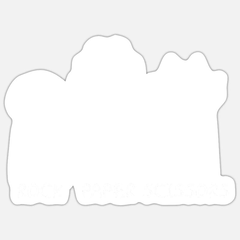 Schere-Stein-Papier - Sticker Größe S (10 x 10 cm) - Mattweiß