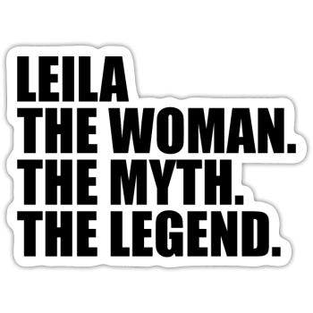 Femme, Mythe, Légende, Nom, Leila - Sticker taille S (10 x 10 cm) - blanc mat - Devant