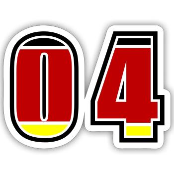 Maillot Allemagne numéro 4 - Sticker taille S (10 x 10 cm) - blanc mat - Devant