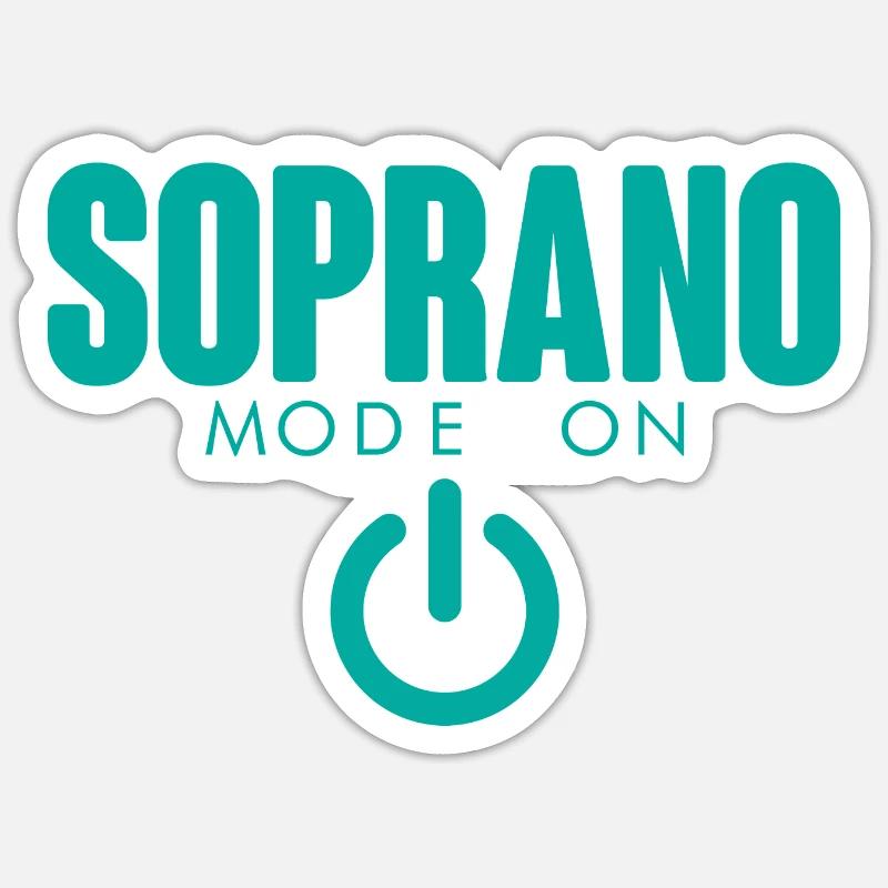 Mode Soprano activé 4 - Sticker taille S (10 x 10 cm) - blanc mat