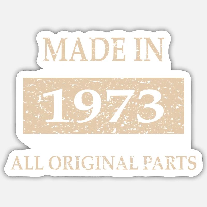 1973 Geburtstag Geschenkidee Retro Sticker Größe S (10 x 10 cm)