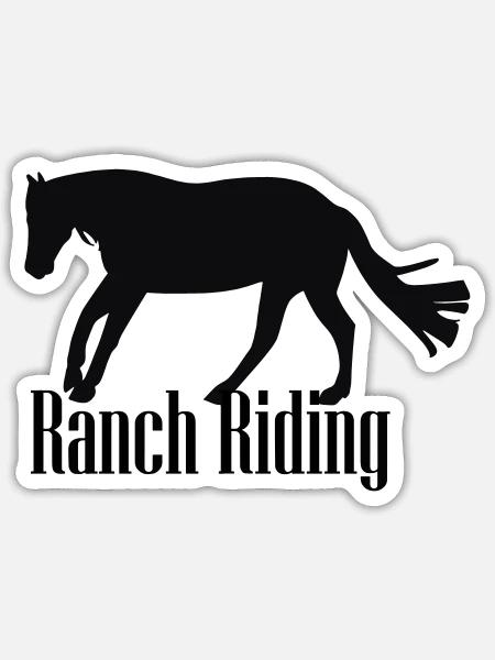 Ranchriding design in einfach - Sticker Größe S (10 x 10 cm) - Mattweiß