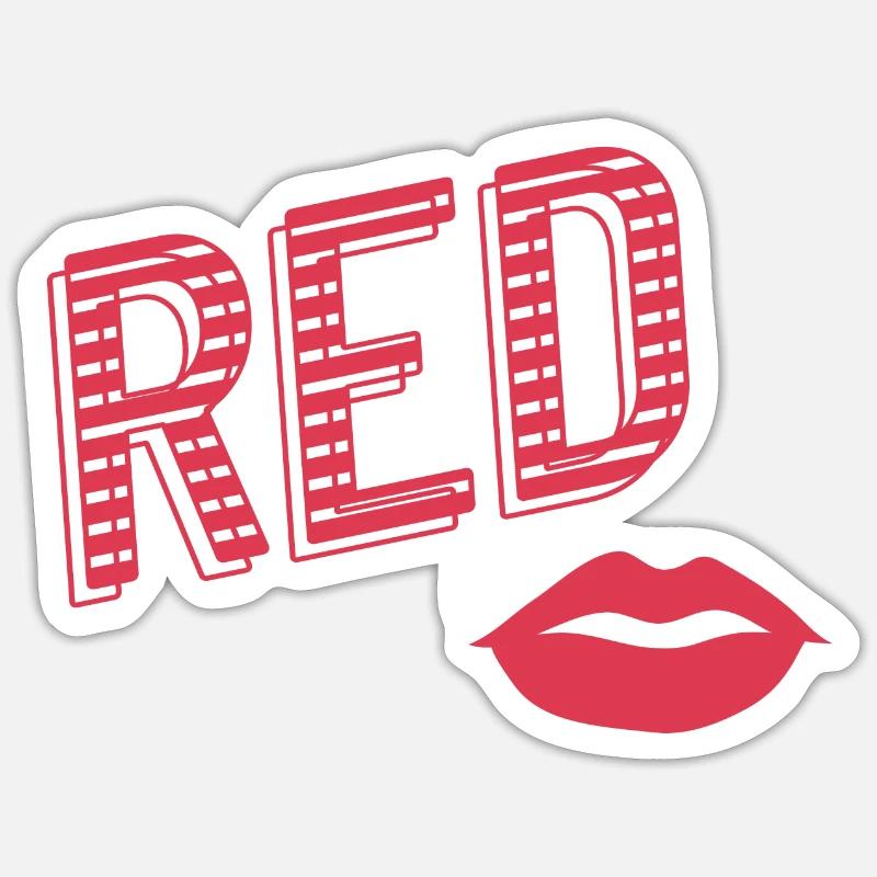 Red Lips - Sticker Größe S (10 x 10 cm) - Mattweiß