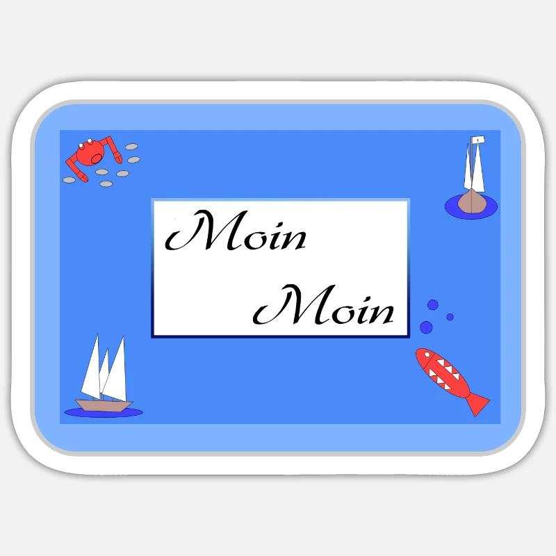 Moin Moin - Sticker taille S (10 x 10 cm) - blanc mat