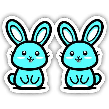 Ostern Symbol Hase - Sticker Größe S (10 x 10 cm) - Mattweiß - Vorne