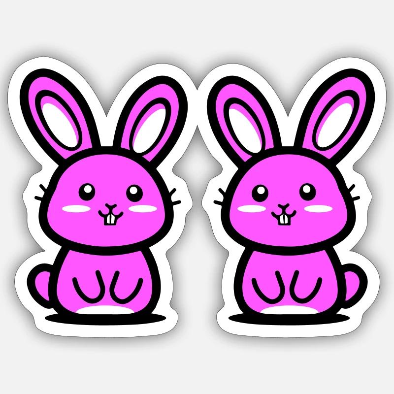 Easter Bunny Easter - Sticker size S (10 x 10 cm) - white matte