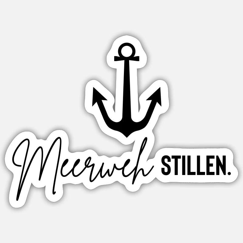 meerweh anker - Sticker Größe S (10 x 10 cm) - Mattweiß