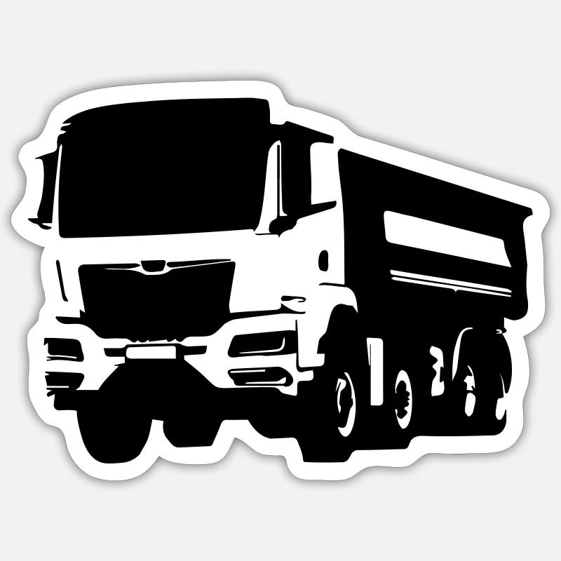 Trucker Life Chauffeur de camion - Sticker taille S (10 x 10 cm) - blanc mat