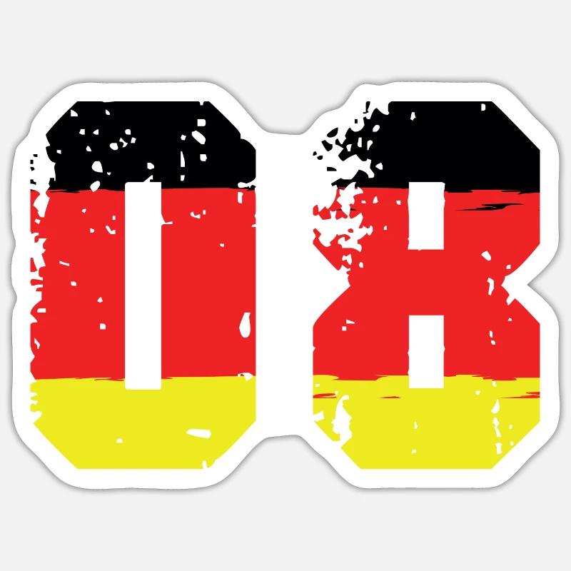 8 Number Germany Jersey - Sticker size S (10 x 10 cm) - white matte