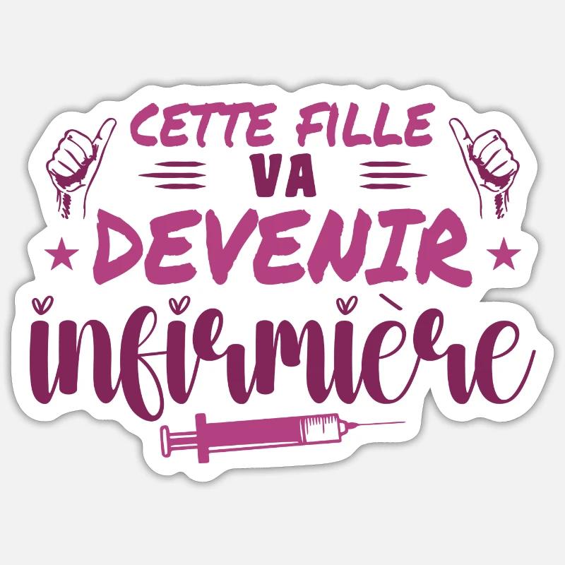 Dieses Mädchen wird Krankenschwester - Sticker Größe S (10 x 10 cm) - Mattweiß