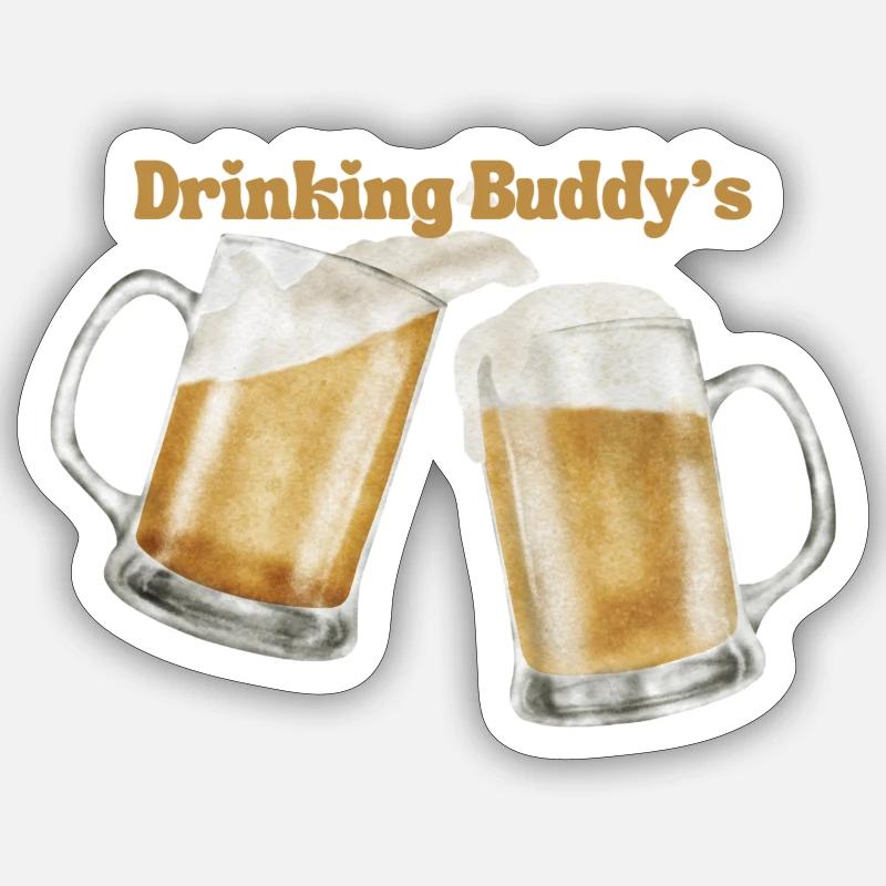 Drinking buddies - Sticker size S (10 x 10 cm) - white matte