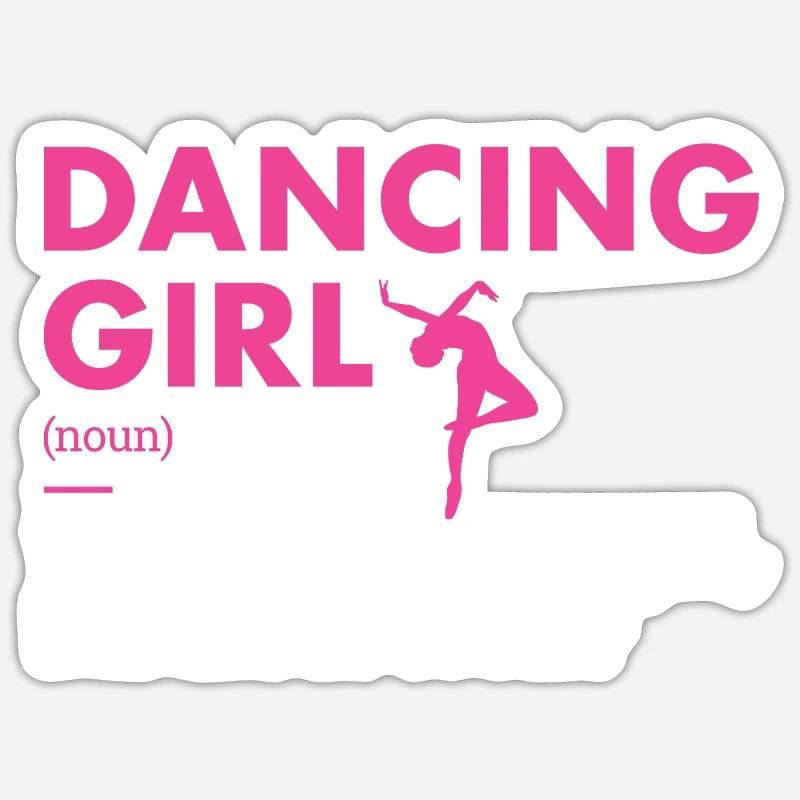 Danseuse Fille Définition Danse - Sticker taille S (10 x 10 cm) - blanc mat