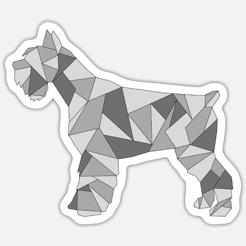GEOMETRIC SCHNAUZER grey - Sticker size S (10 x 10 cm) - white matte
