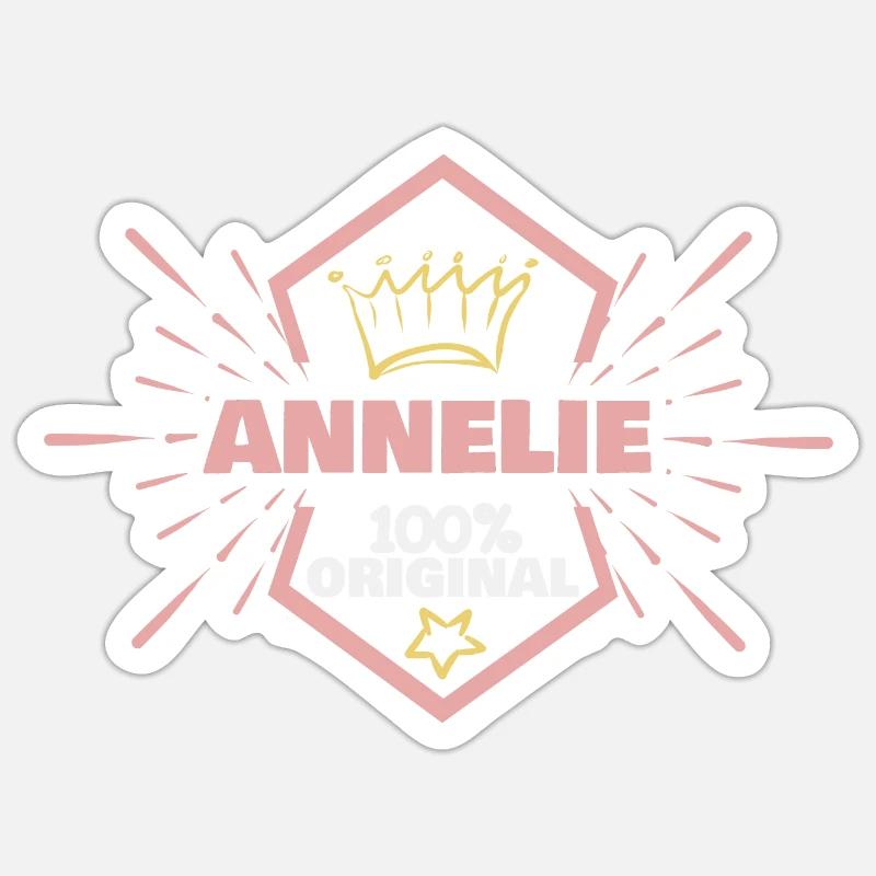 First name Annelie - Sticker size S (10 x 10 cm) - white matte