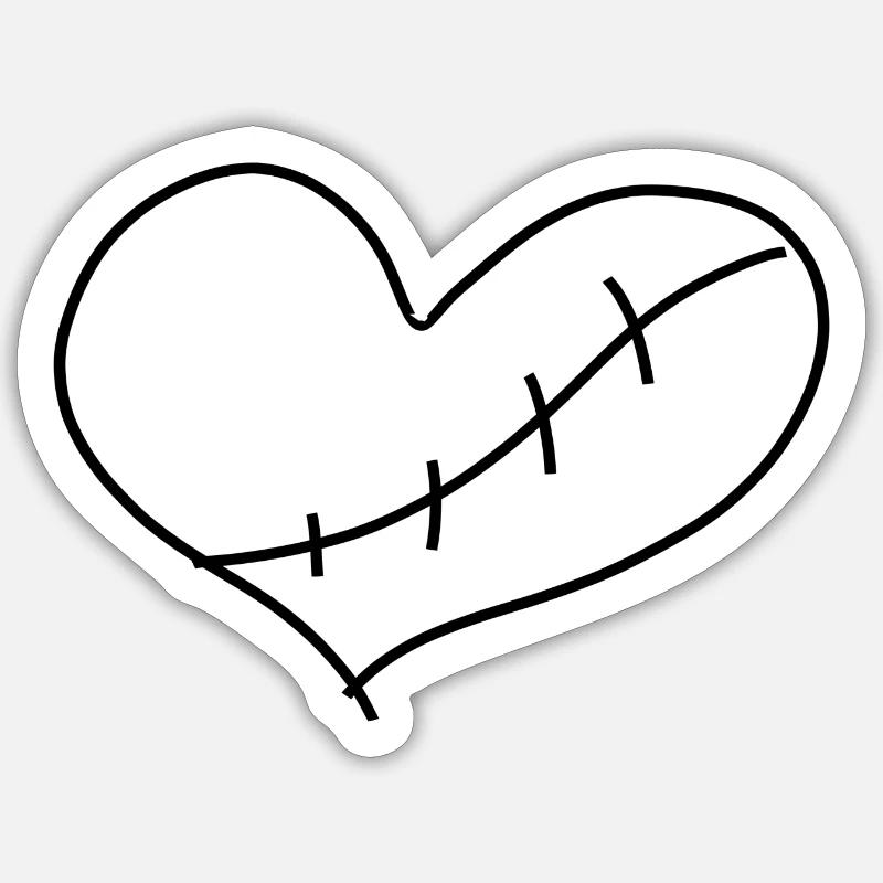 Broken Heart - Sticker size S (10 x 10 cm) - white matte