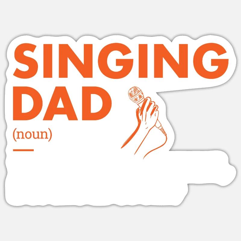Singer Dad Definition Singing - Sticker size S (10 x 10 cm) - white matte