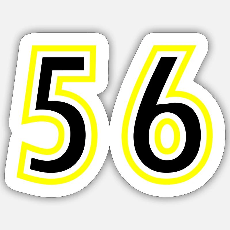 56 Number College - Sticker size S (10 x 10 cm) - white matte
