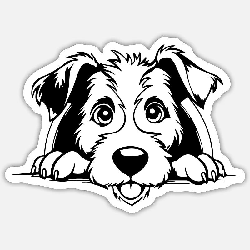 Fox-terrier - Sticker taille S (10 x 10 cm) - blanc mat