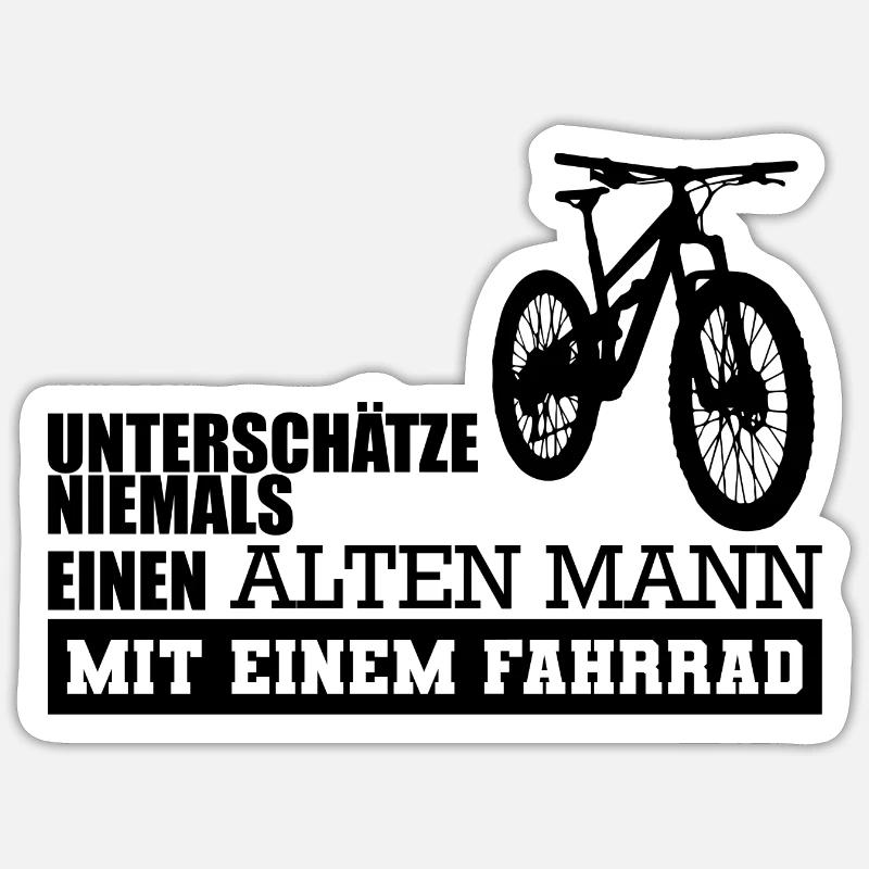 Drôle de dicton de bicyclette - Sticker taille S (10 x 10 cm) - blanc mat