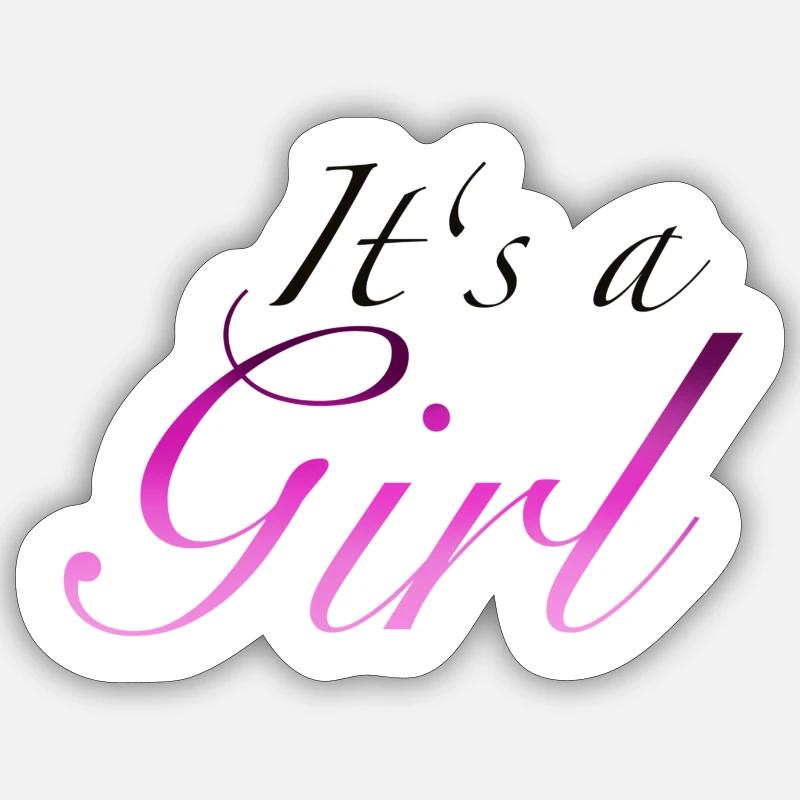 C’est une fille - Sticker taille S (10 x 10 cm) - blanc mat