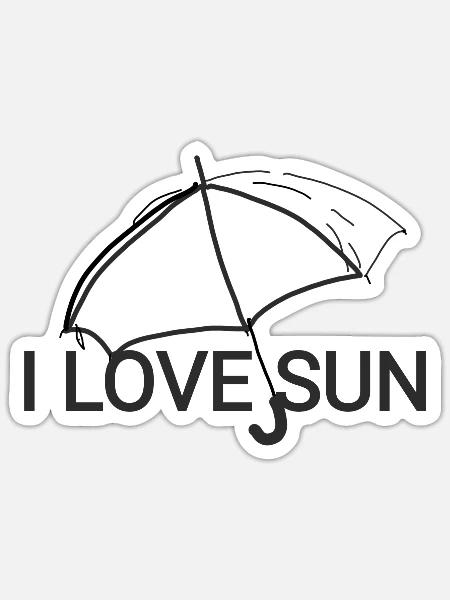 Ich liebe Sonne - Sticker Größe S (10 x 10 cm) - Mattweiß