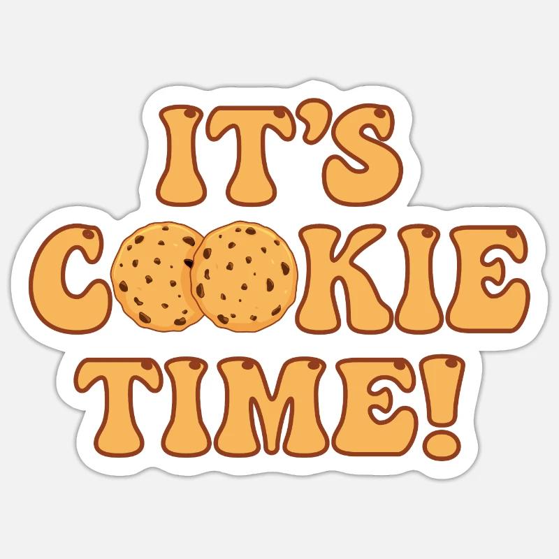 C’est l’heure des cookies - Sticker taille S (10 x 10 cm) - blanc mat