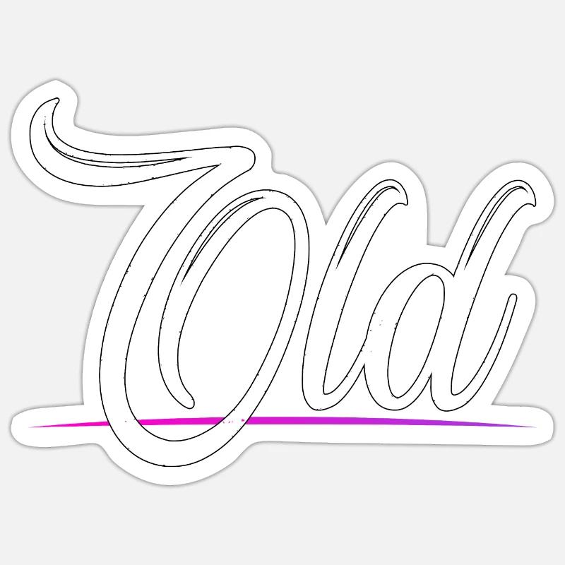 Old - Alt - Sticker Größe S (10 x 10 cm) - Mattweiß