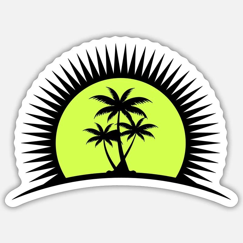 palme - Sticker Größe S (10 x 10 cm) - Mattweiß