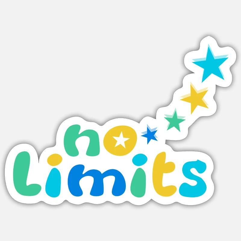 Pas de limites Bleu-Vert - Sticker taille S (10 x 10 cm) - blanc mat