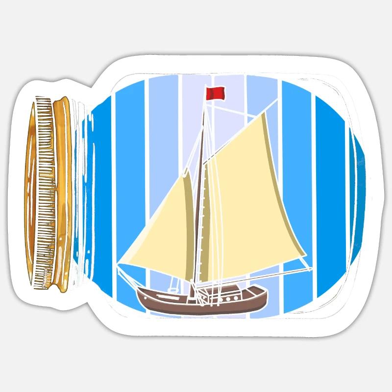 Segelboot Seefahrt Nautik Küste maritim Sticker Größe S (10 x 10 cm)
