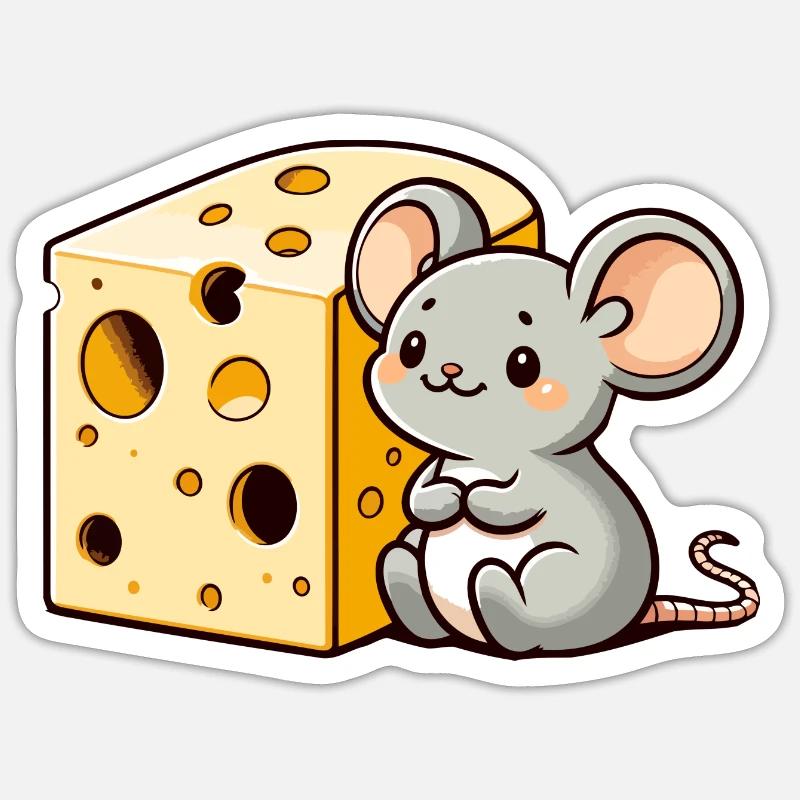 Cheese Lover Mouse: The Tiny Gourmet Sticker size S (10 x 10 cm)