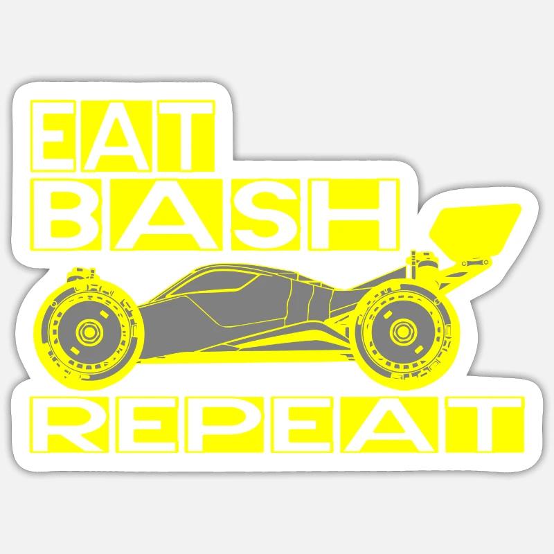 eat sleep bash repeat - Sticker Größe S (10 x 10 cm) - Mattweiß